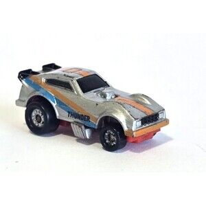 Vintage 1988 Micro Machines Plymouth Arrow Funny Car Dragster Silver Thunder